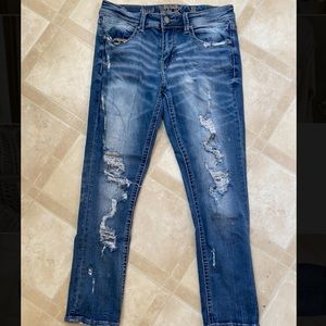 Buckle Black distressed skinny jeans, size 28